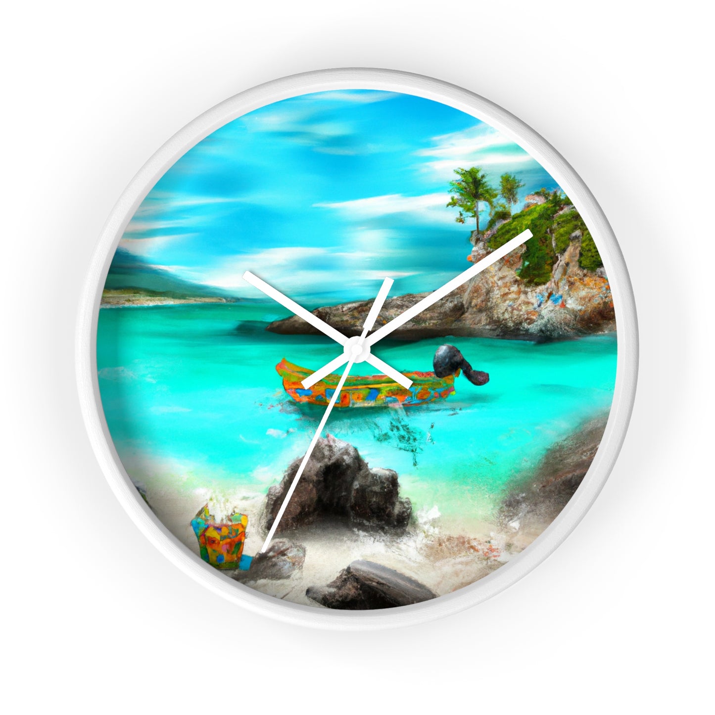 "Caribbean Fiesta on the Beach - A Digital Exploration of Mexican Culture" - The Alien Wall Clock