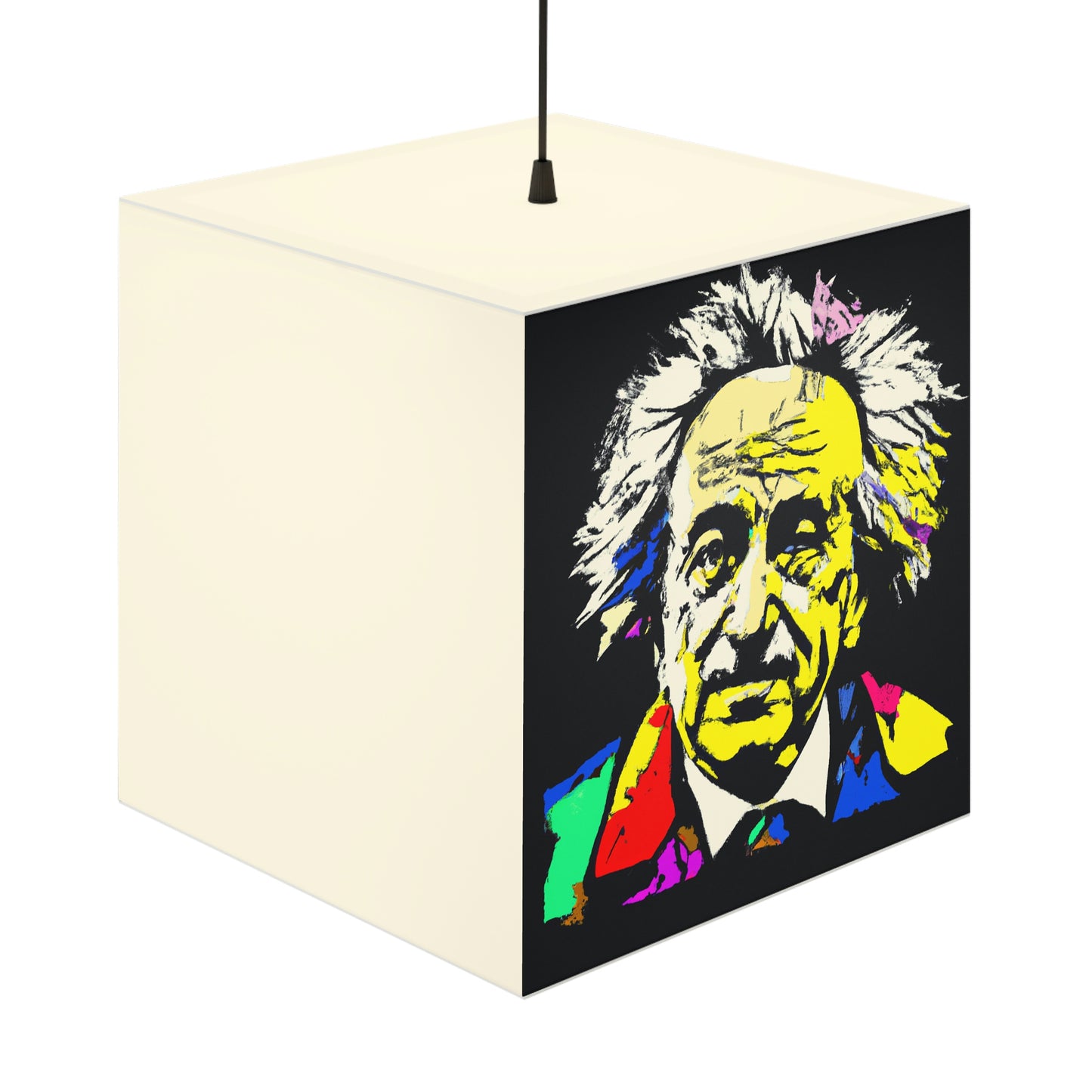 "Albert Einstein: A Pop Art Portrait" - The Alien Light Cube Lamp