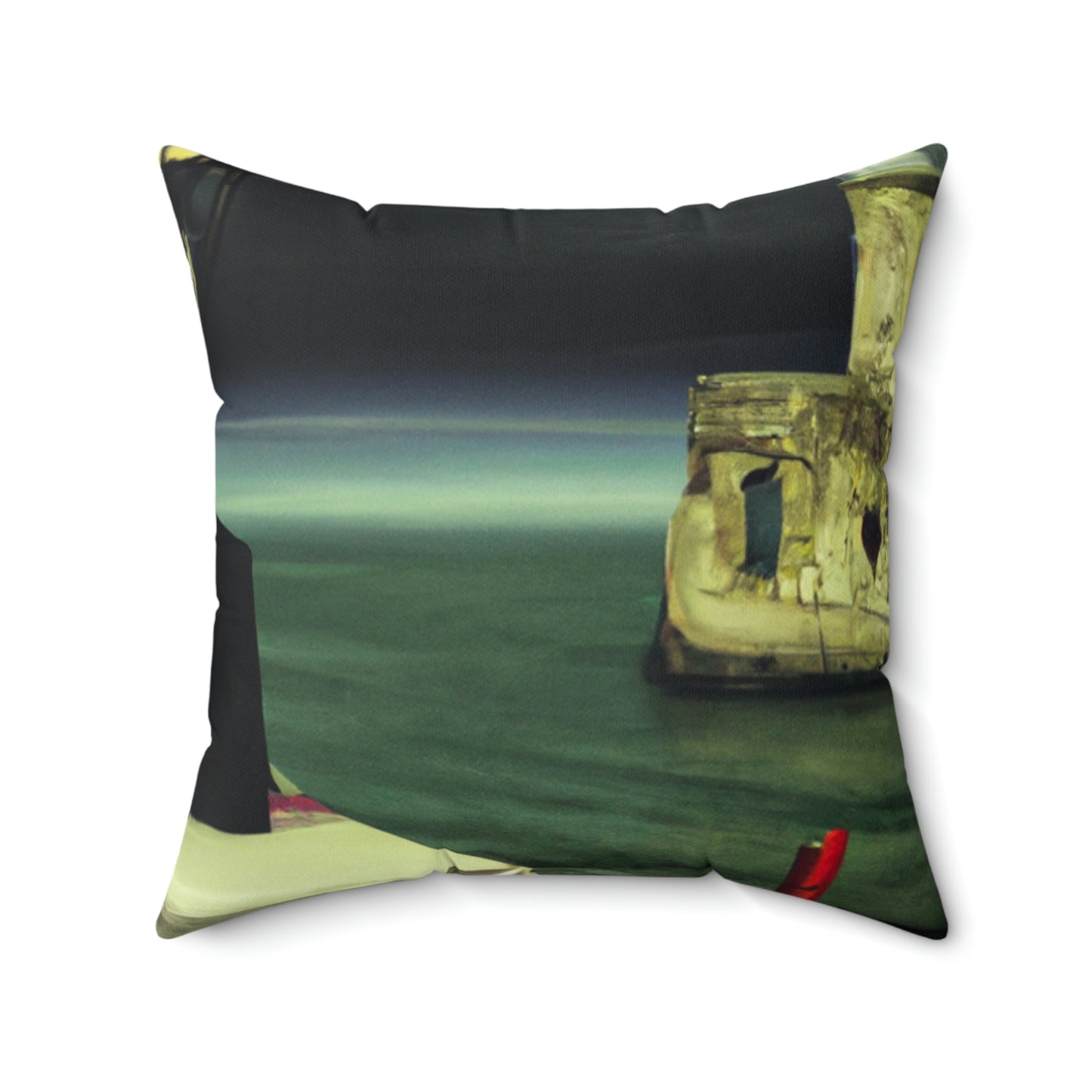 "A Beacon of Romance: An Intimate Candlelit Dinner in a Forgotten Lighthouse" - The Alien Square Pillow