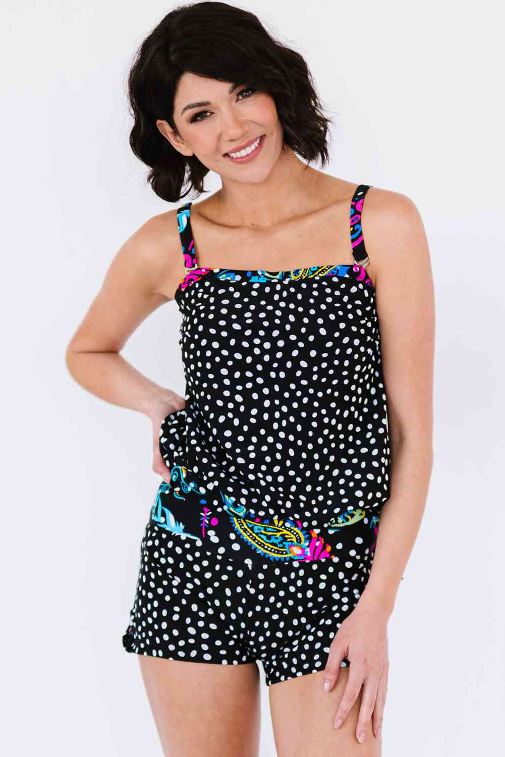 Bedrucktes Tankini-Set zum Binden