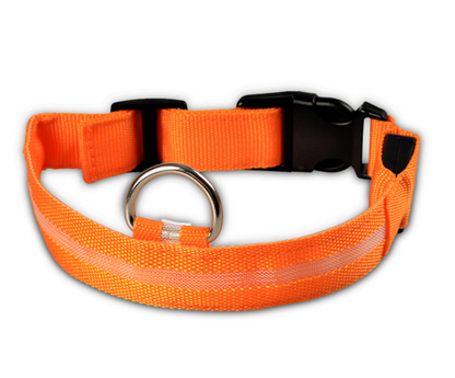 Collar luminoso LED de nailon para perros y mascotas, correa de seguridad nocturna intermitente que brilla en la oscuridad, suministros ajustables para perros y gatos