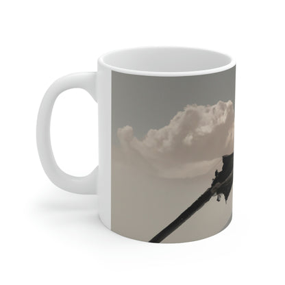 "A Warrior's Last Stand: The Battle Against the Metal Dragon" - Taza de cerámica The Alien 11 oz