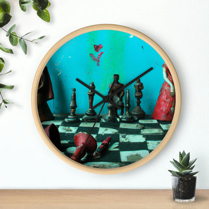 "A Forgotten Chess Set: Ready for a New Match" - The Alien Wall Clock