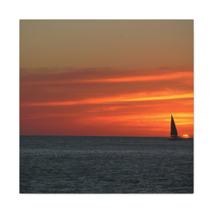 "Serene Sails: A Peaceful Sunset" - The Alien Canva