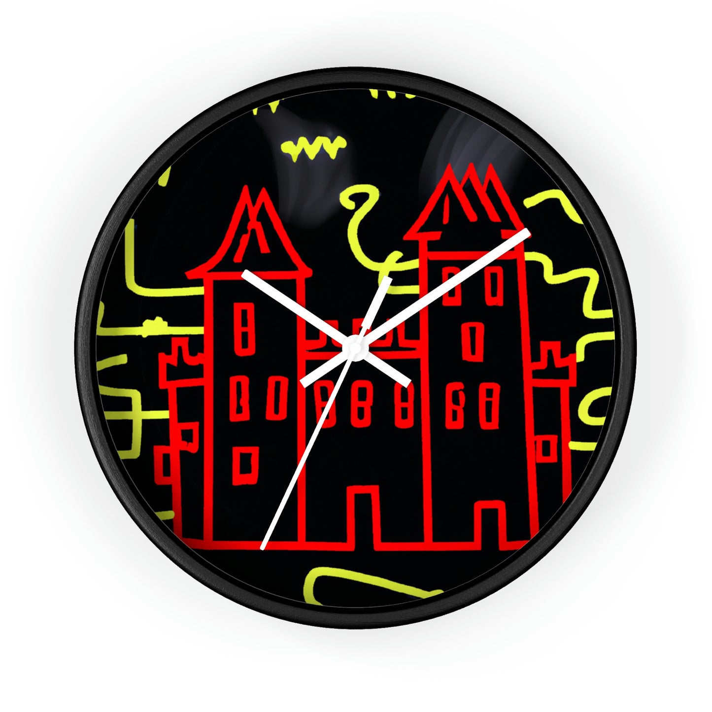 "A Haunted Shadow: The Dark Secrets of the Old Castle on a Gloomy Night" - The Alien Wall Clock