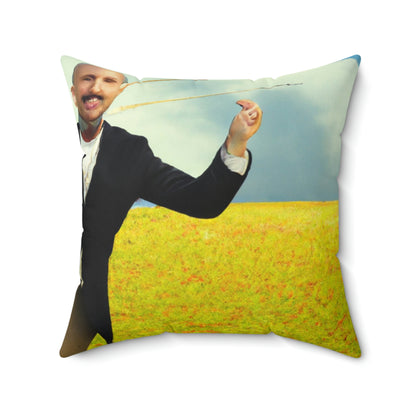 "A Kite Day in the Meadow" - The Alien Square Pillow