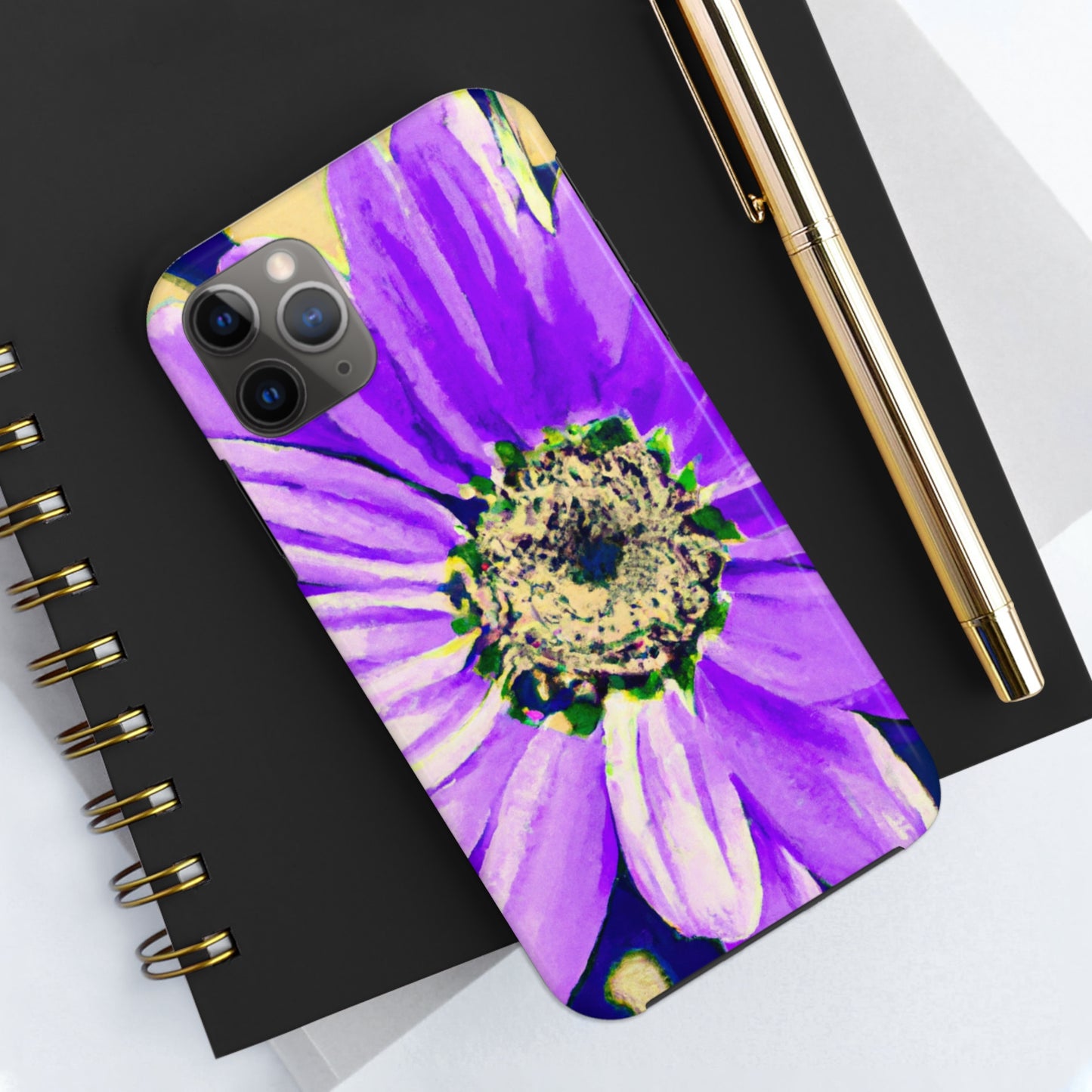 Lila Blütenblätter knallen: Kreieren Sie eine auffällige Gänseblümchen-Rosen-Fusion – The Alien Tough Phone Cases