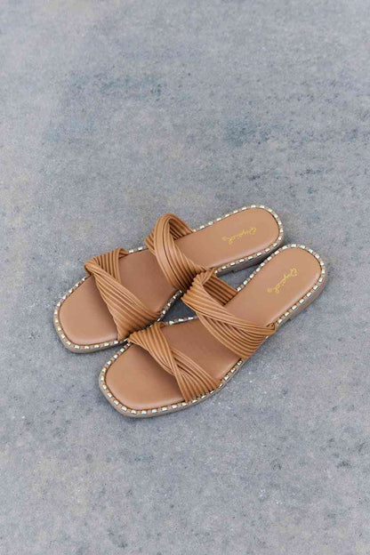 Qupid Summertime Fine Twist-Sandalen mit doppeltem Riemen