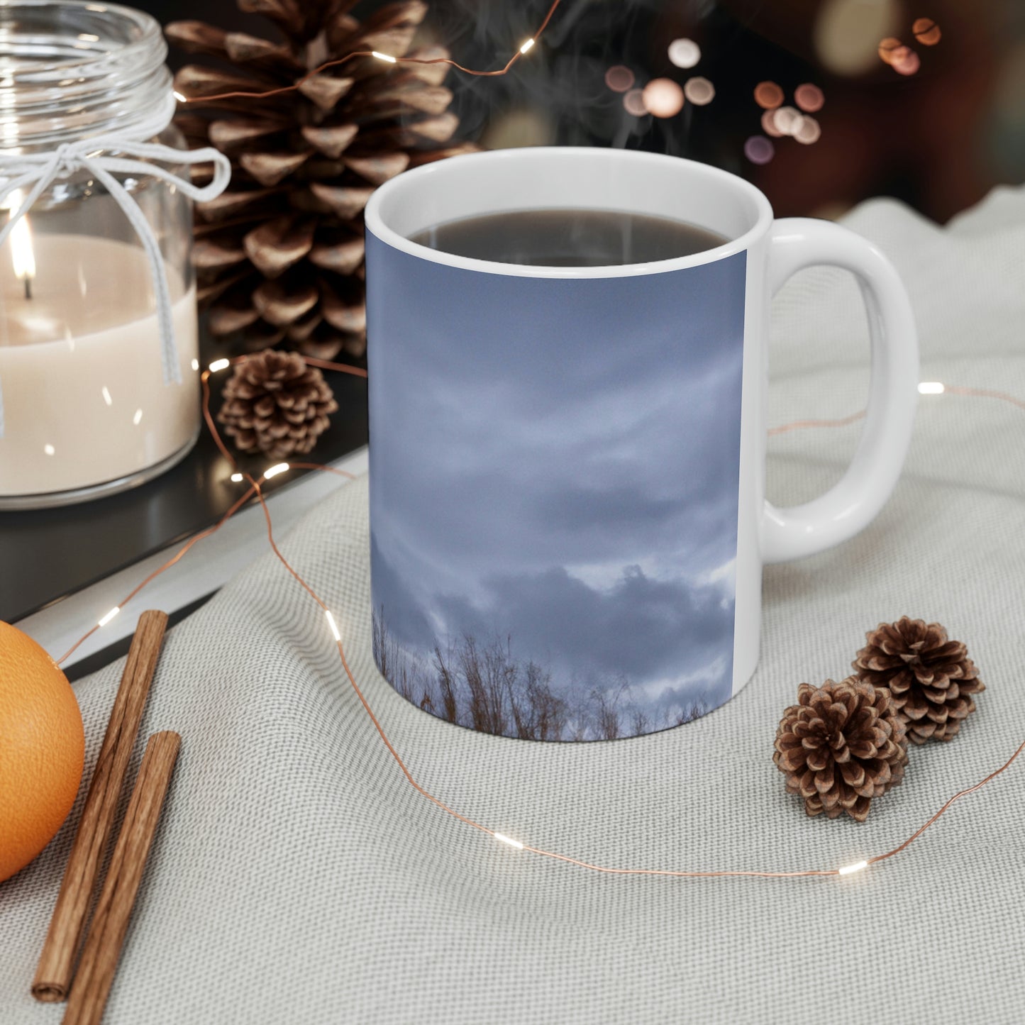 "Lonely Sentinels in the Autumn Sky" - The Alien Ceramic Mug 11 oz