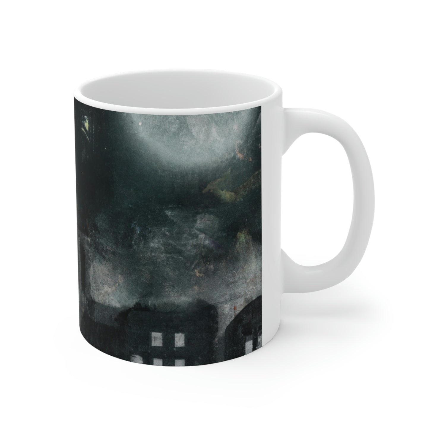 "Luminous Nocturne: A City Lit By Moonlight" - The Alien Ceramic Mug 11 oz