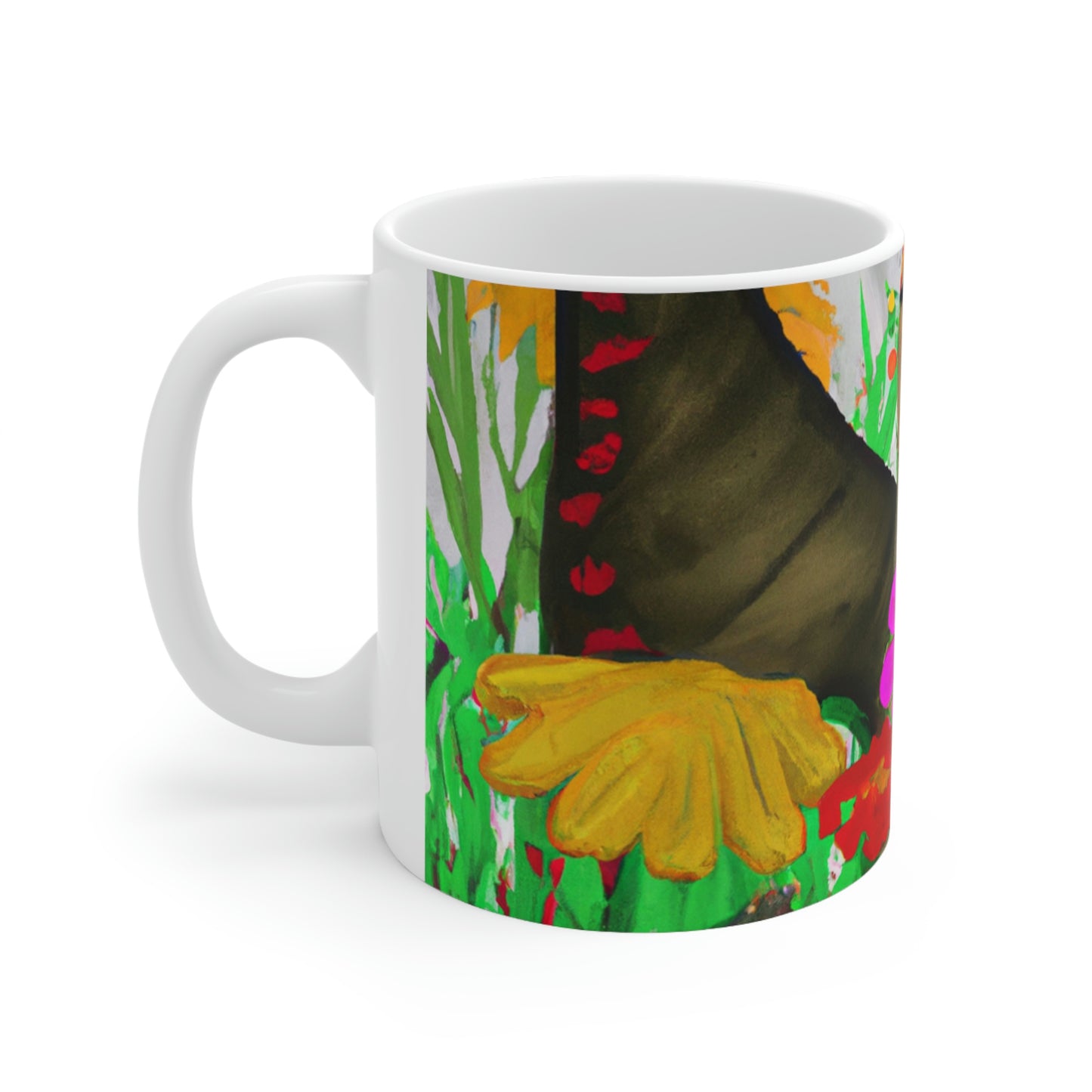 "Butterfly Ballet in the Wildflower Meadow" - The Alien Ceramic Mug 11 oz