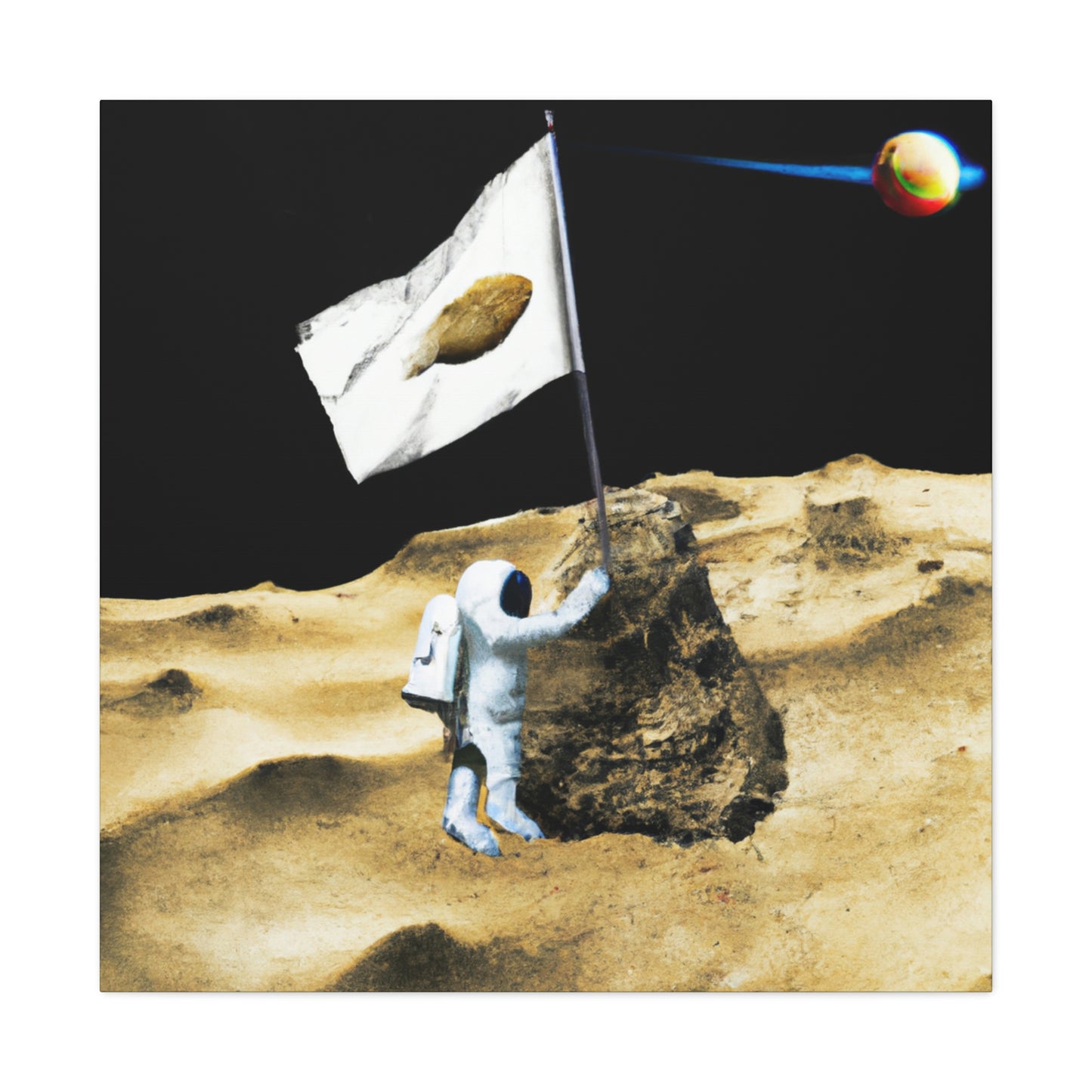 "Claiming Space: The Astronaut's Asteroid Flag Planting" - The Alien Canva