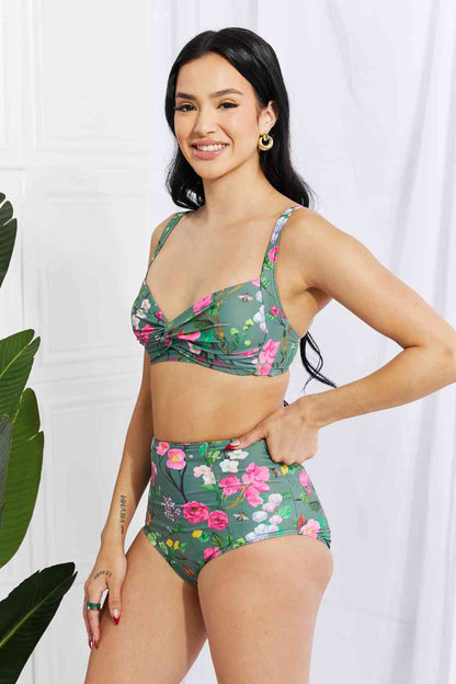 Marina West Swim Take A Dip Twist Hochhaus-Bikini in Salbei