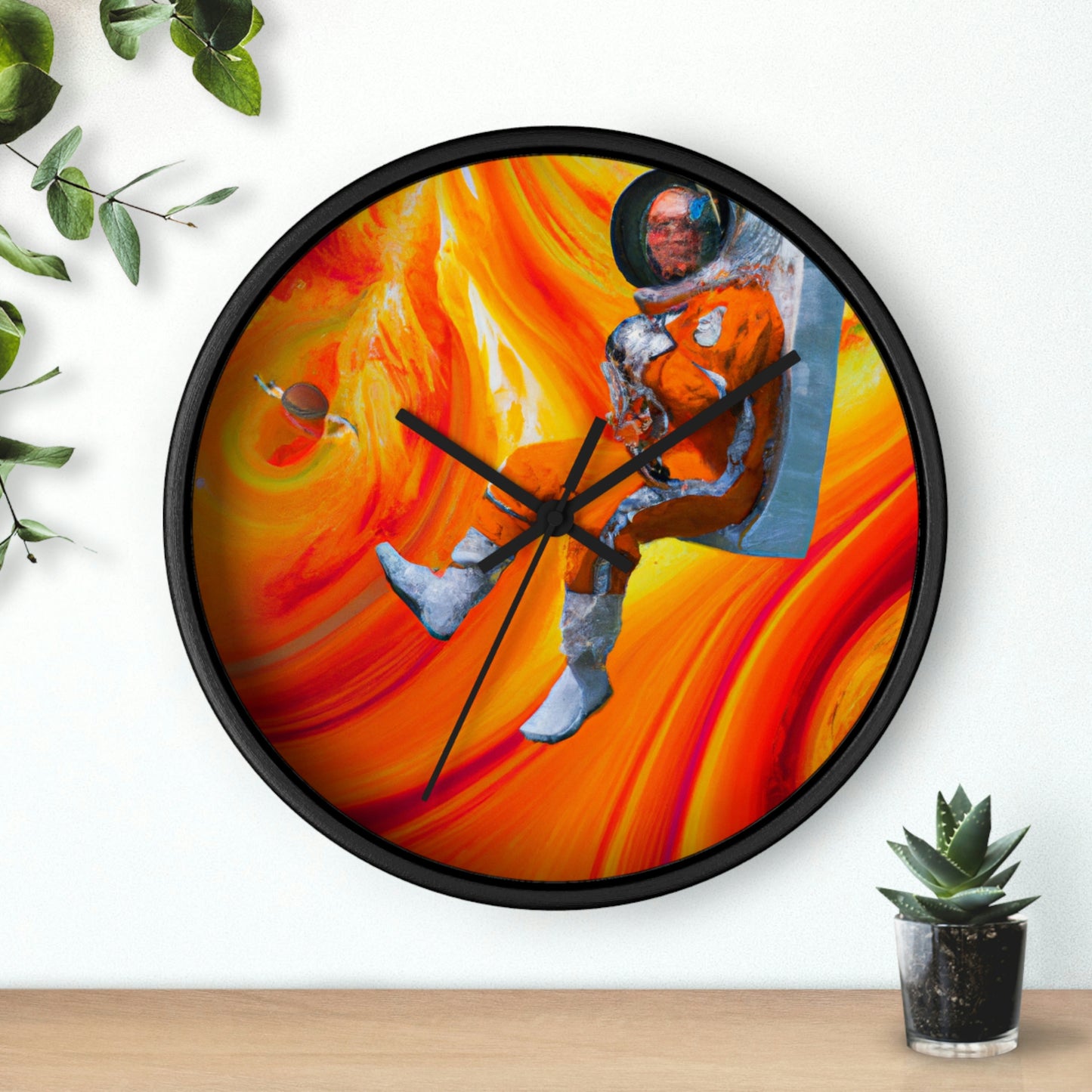 "Journeying in the Burning Orange Galaxy" - The Alien Wall Clock