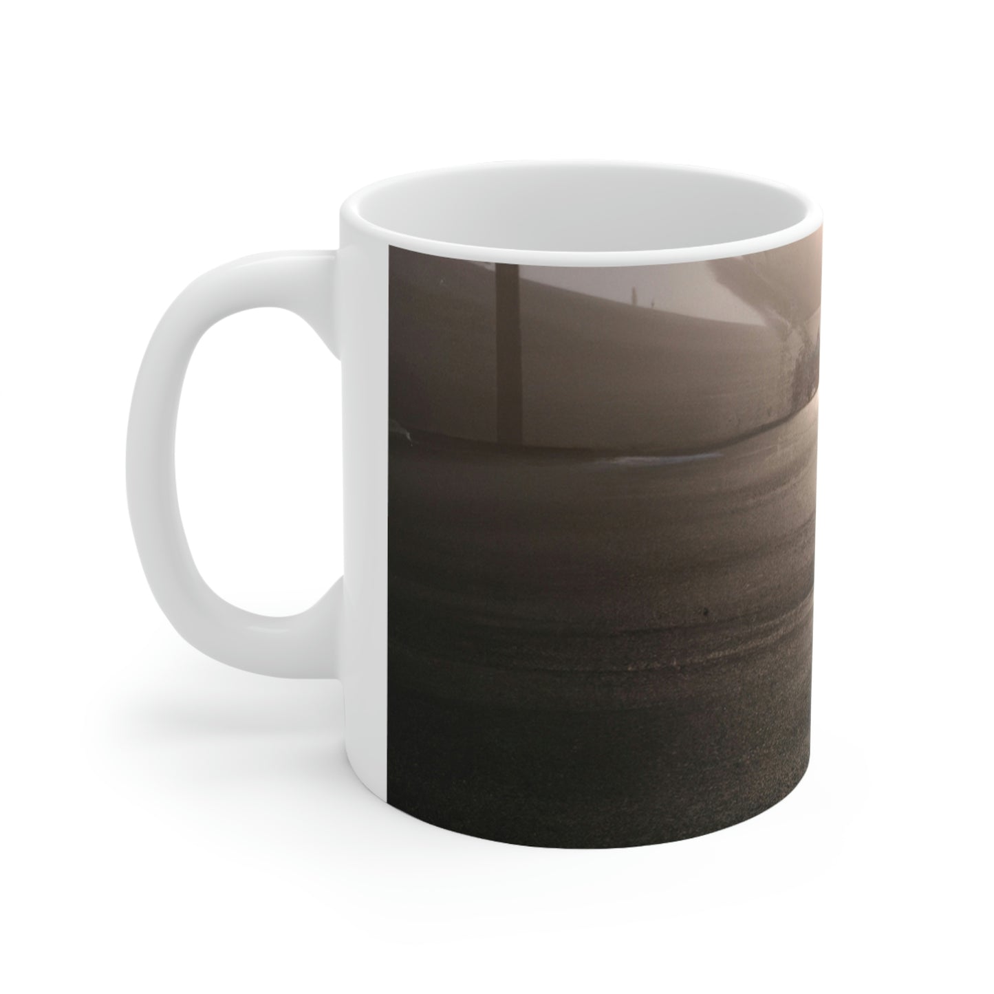 "A Gleaming Dawn in a Misty City". - The Alien Ceramic Mug 11 oz