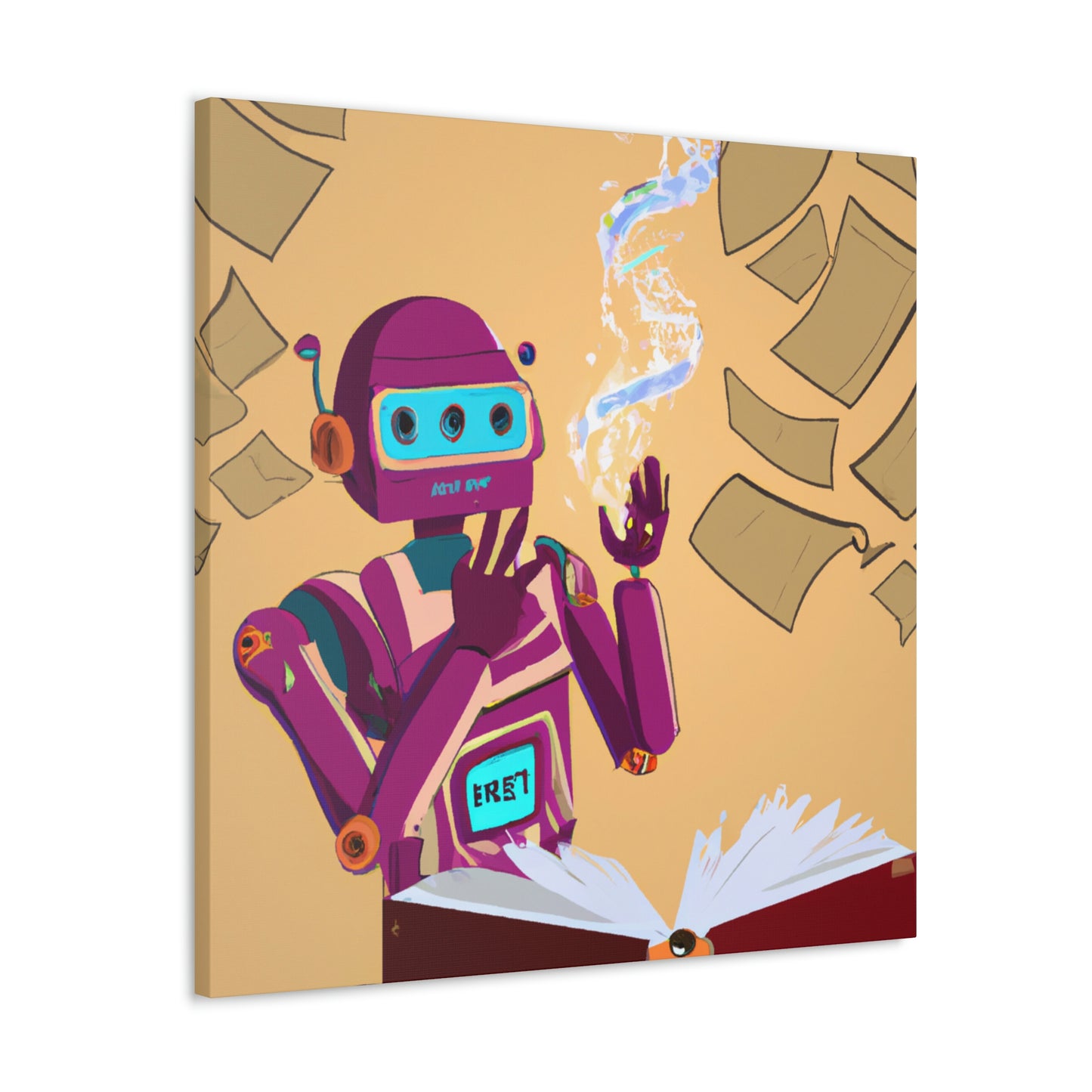 "Robot Librarian and the Magical Tome" - The Alien Canva