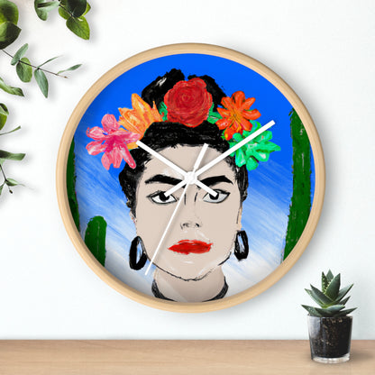 "Frida Ardiente: Pintando un ícono mexicano con cultura colorida" - The Alien Wall Clock