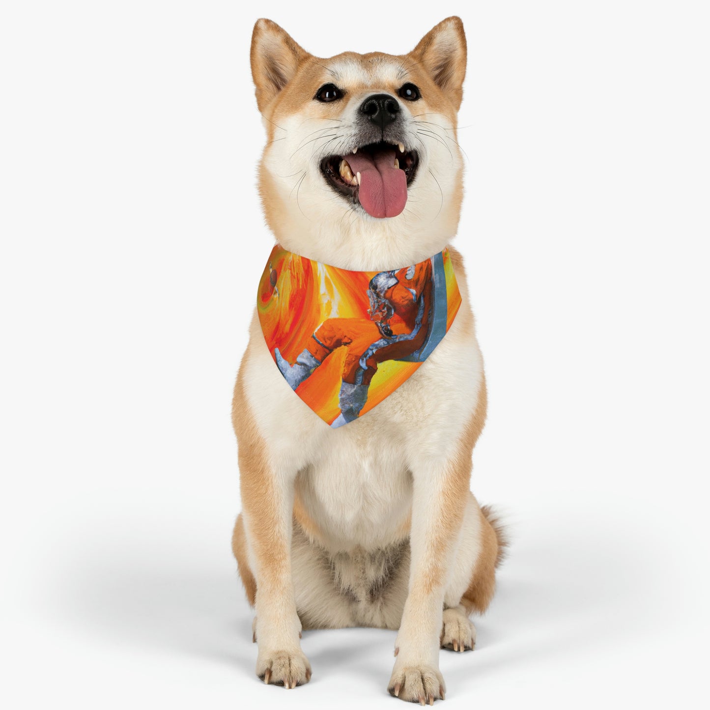 "Journeying in the Burning Orange Galaxy" - Das Alien Pet Bandana Halsband