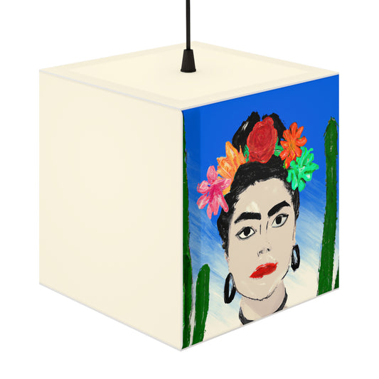 „Feurige Frida: Eine mexikanische Ikone mit farbenfroher Kultur malen“ – Die Alien Light Cube Lampe