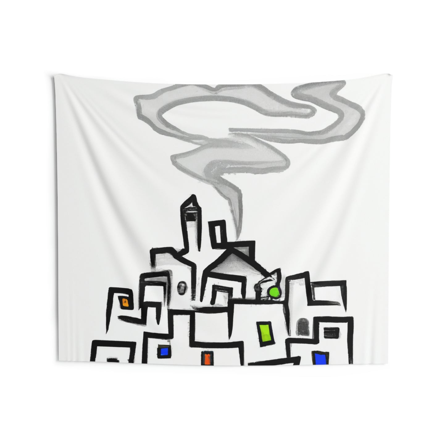 La ciudad en la niebla - El alienígena Telas decorativas