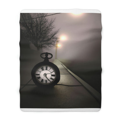 "The Lonely Clock on Foggy Lane" - Die Alien Sherpa Fleecedecke