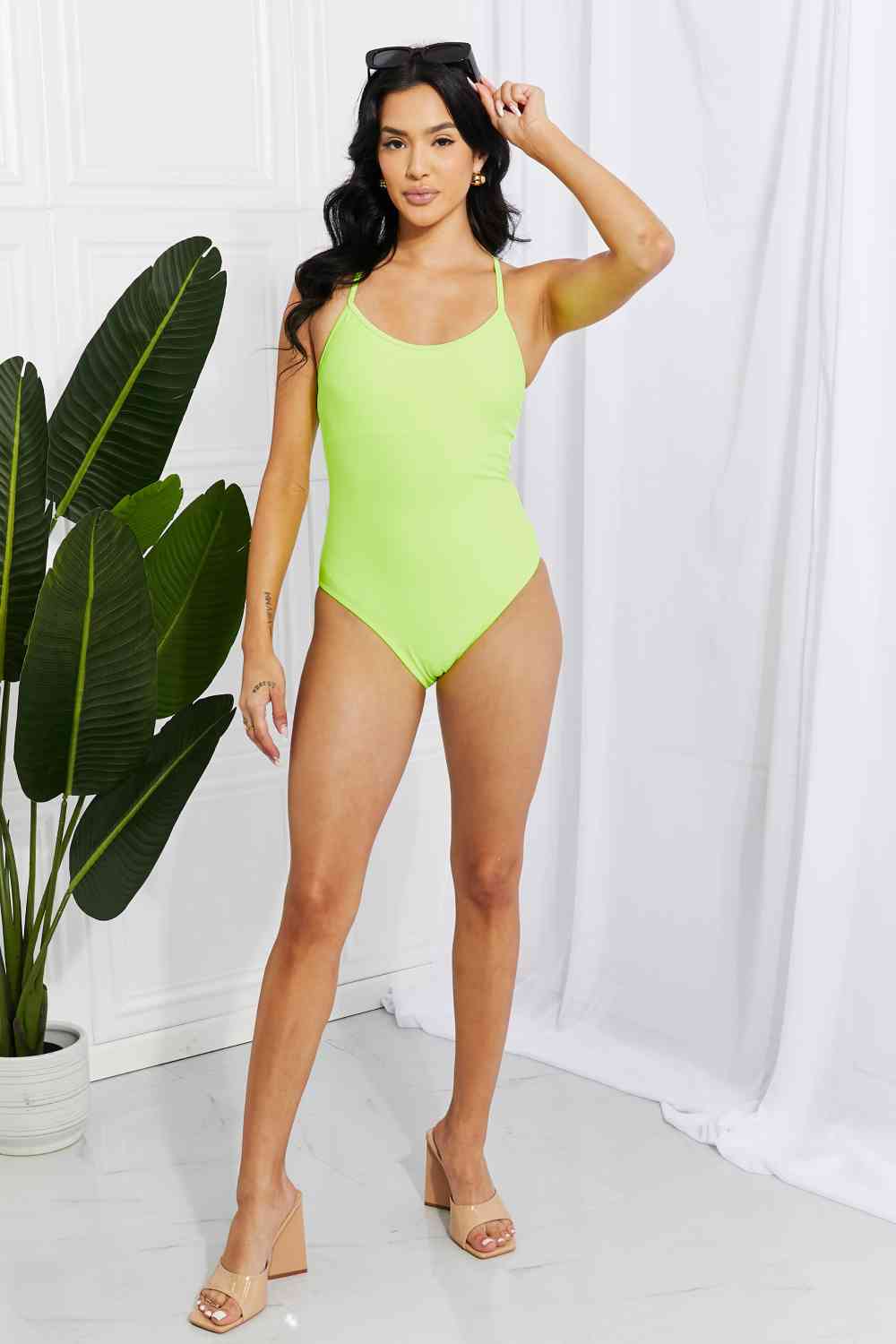 Marina West Swim High Tide Einteiler in Zitronen-Limette