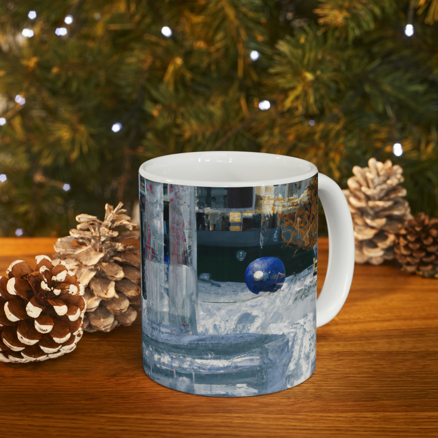 "Frozen Melodies: Crafting Music with Ice" - The Alien Ceramic Mug 11 oz