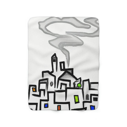 The City In The Mist - The Alien Sherpa Fleece Blanket