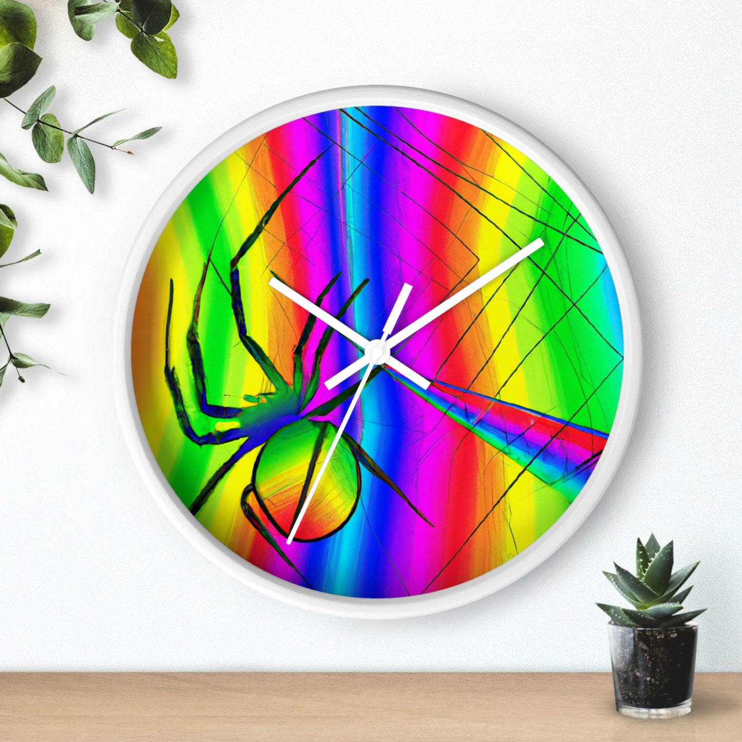 "A Spinnerette's Prismatic Web" - The Alien Wall Clock