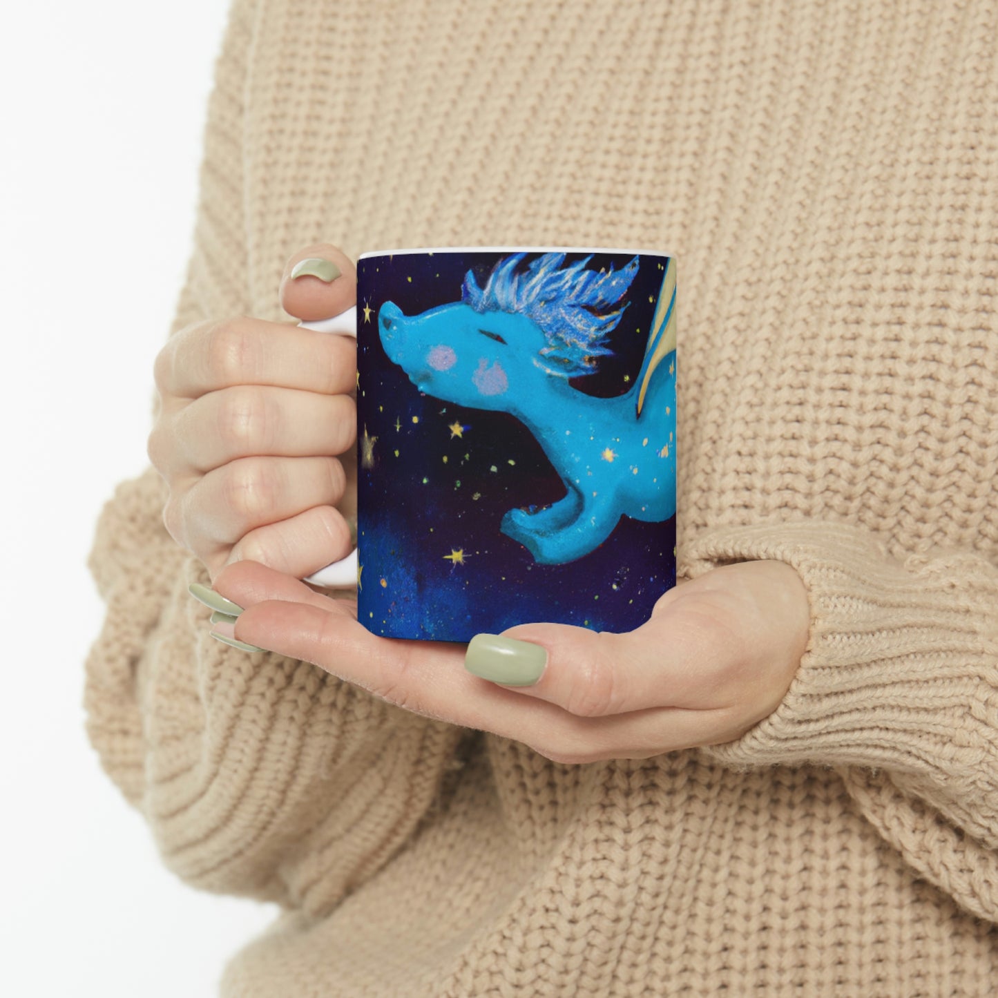 "Drifting Among the Stars: The Story of a Baby Dragon" - The Alien Ceramic Mug 11 oz