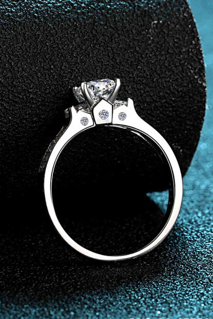 Lucky Charm Moissanite Rhodium-Plated Ring