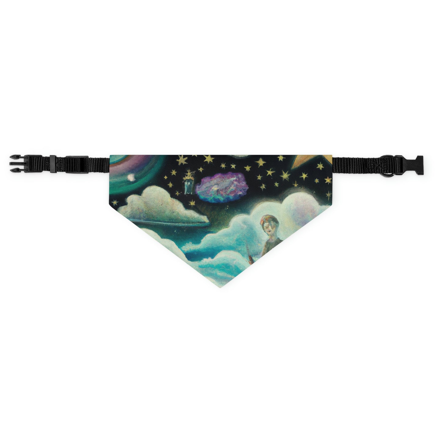 "Ein Meer aus Diamanten in der Nacht" - Das Alien Pet Bandana Halsband