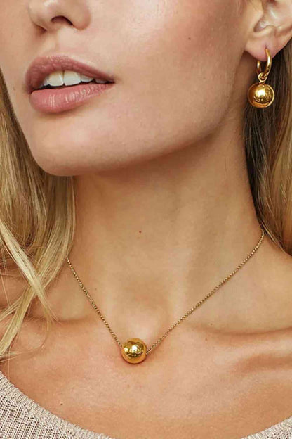 18K Gold-Plated Round Shape Pendant Necklace