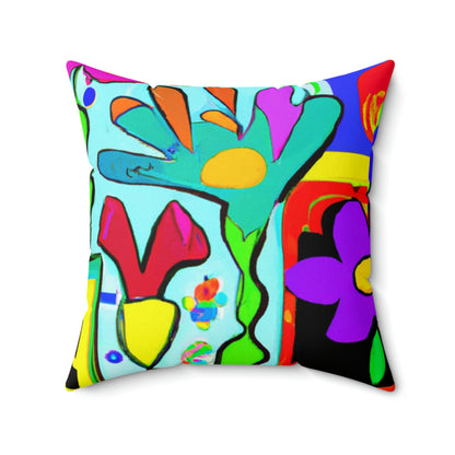 "A Mystical Garden of Rainbow Petals" - The Alien Square Pillow