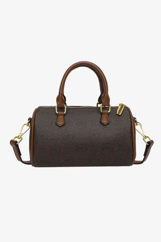 Bolso cilíndrico de cuero PU