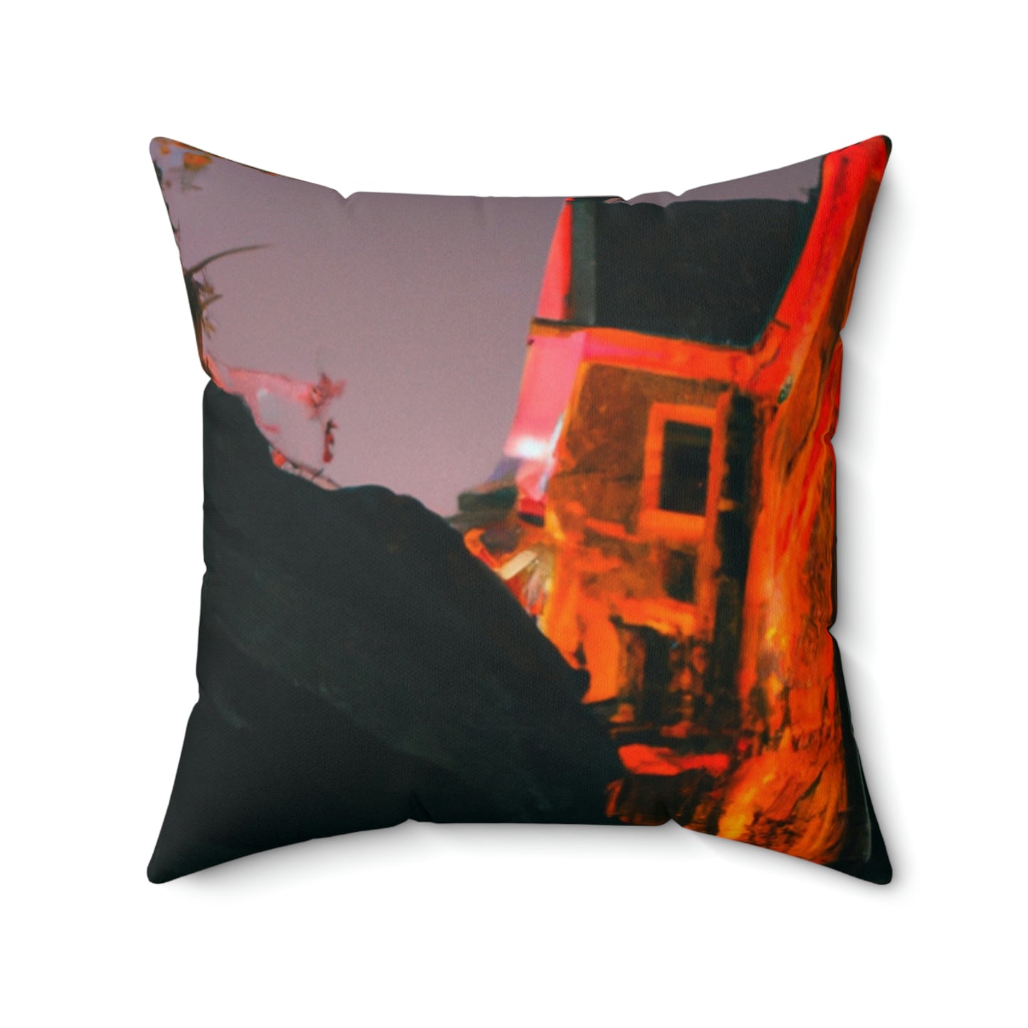 "Haunted Hallows: Untersuchung eines verlassenen Schlosses in der Halloween-Nacht" - Das Alien Square Pillow