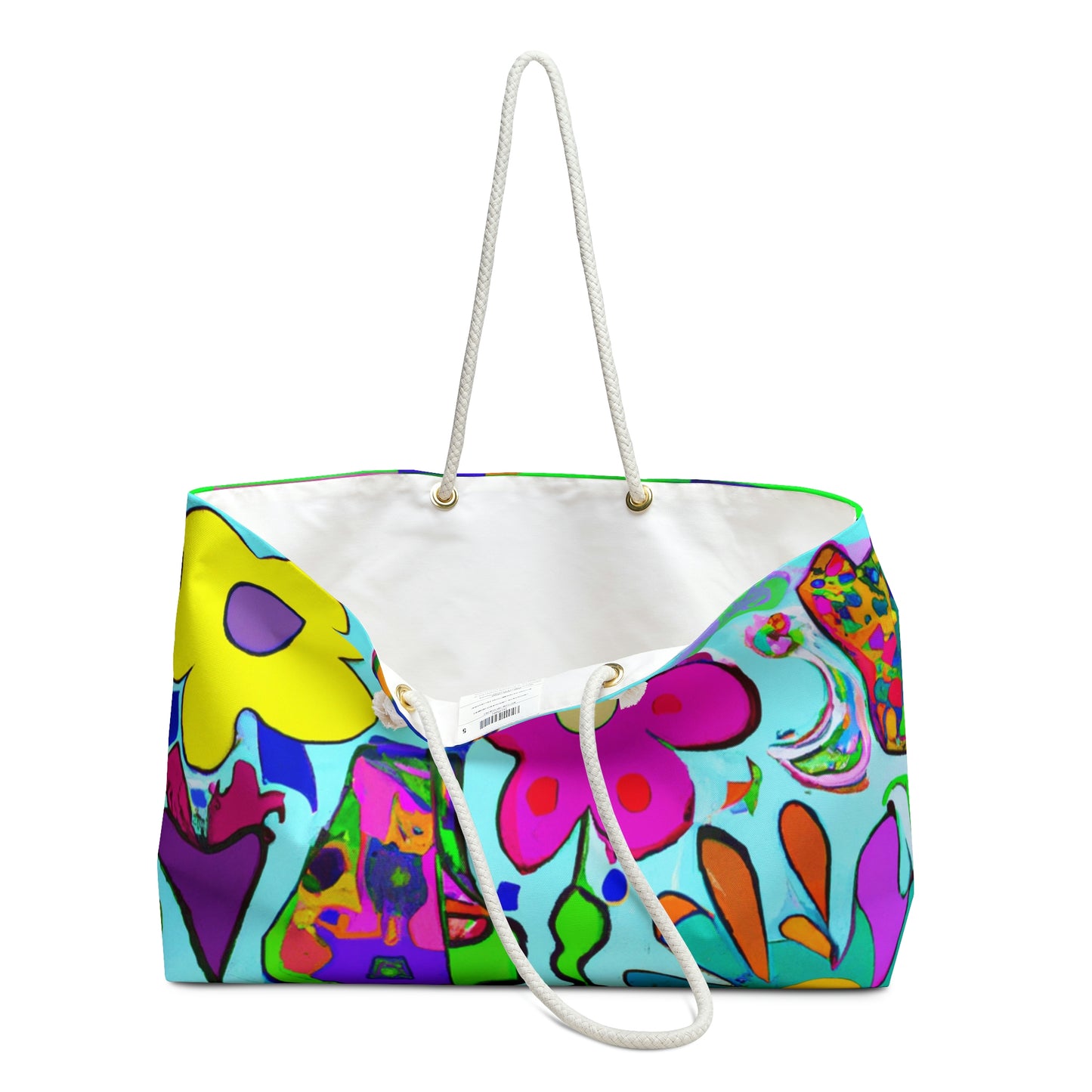 "A Mystical Garden of Rainbow Petals" - The Alien Weekender Bag