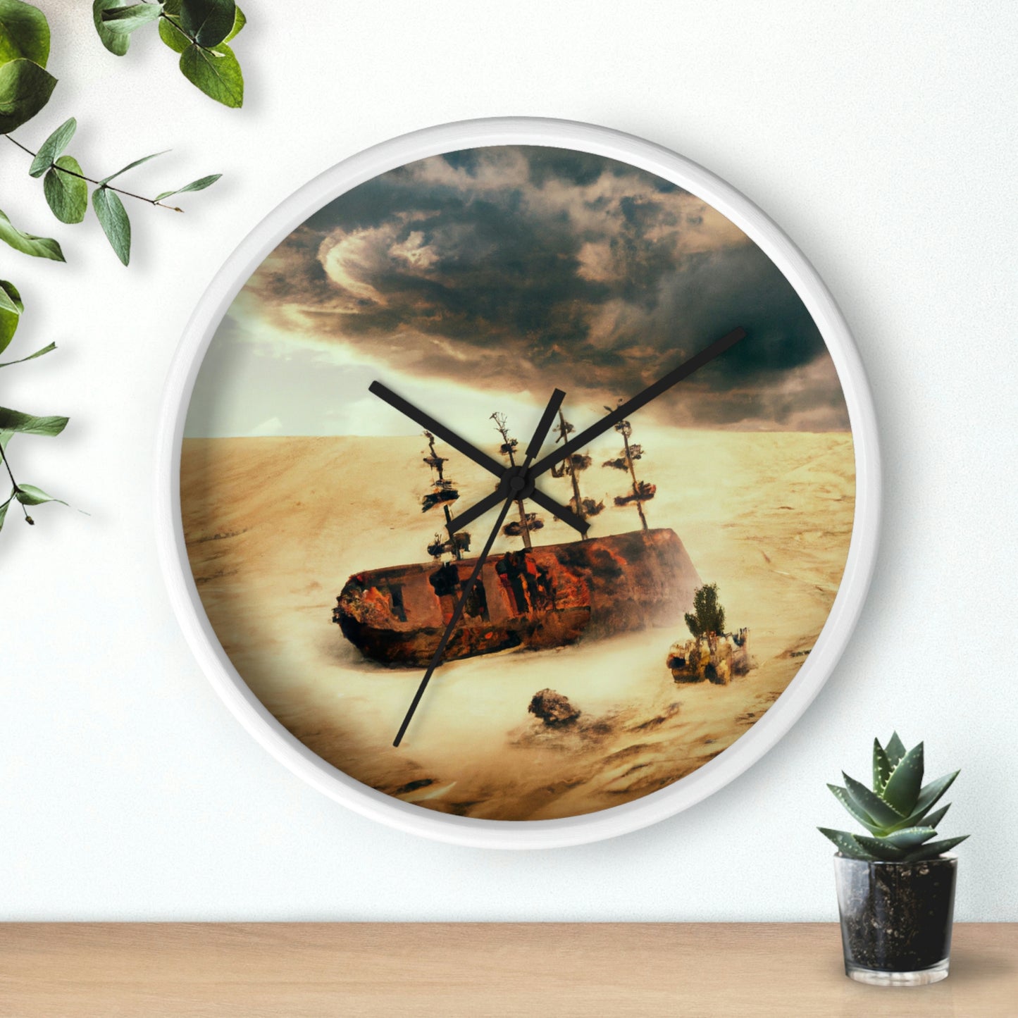 "Lost at Sea: Stranded On A Stormy Desert Island" - El reloj de pared alienígena