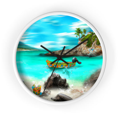 "Caribbean Fiesta on the Beach - A Digital Exploration of Mexican Culture" - The Alien Wall Clock