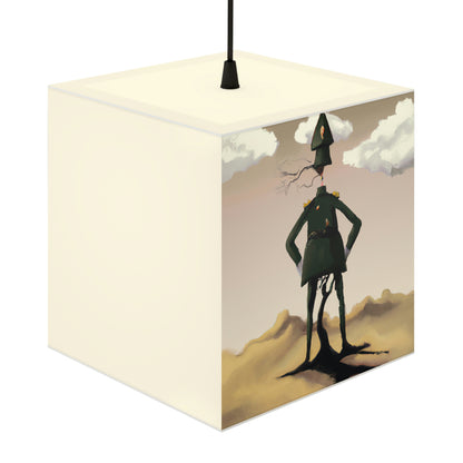 "Courage Against Despair: A Soldier's Triumph" - Die Alien Light Cube Lampe