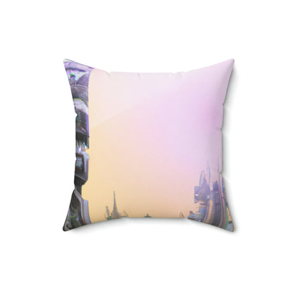 "Lost in the Cosmic Mist" - The Alien Square Pillow