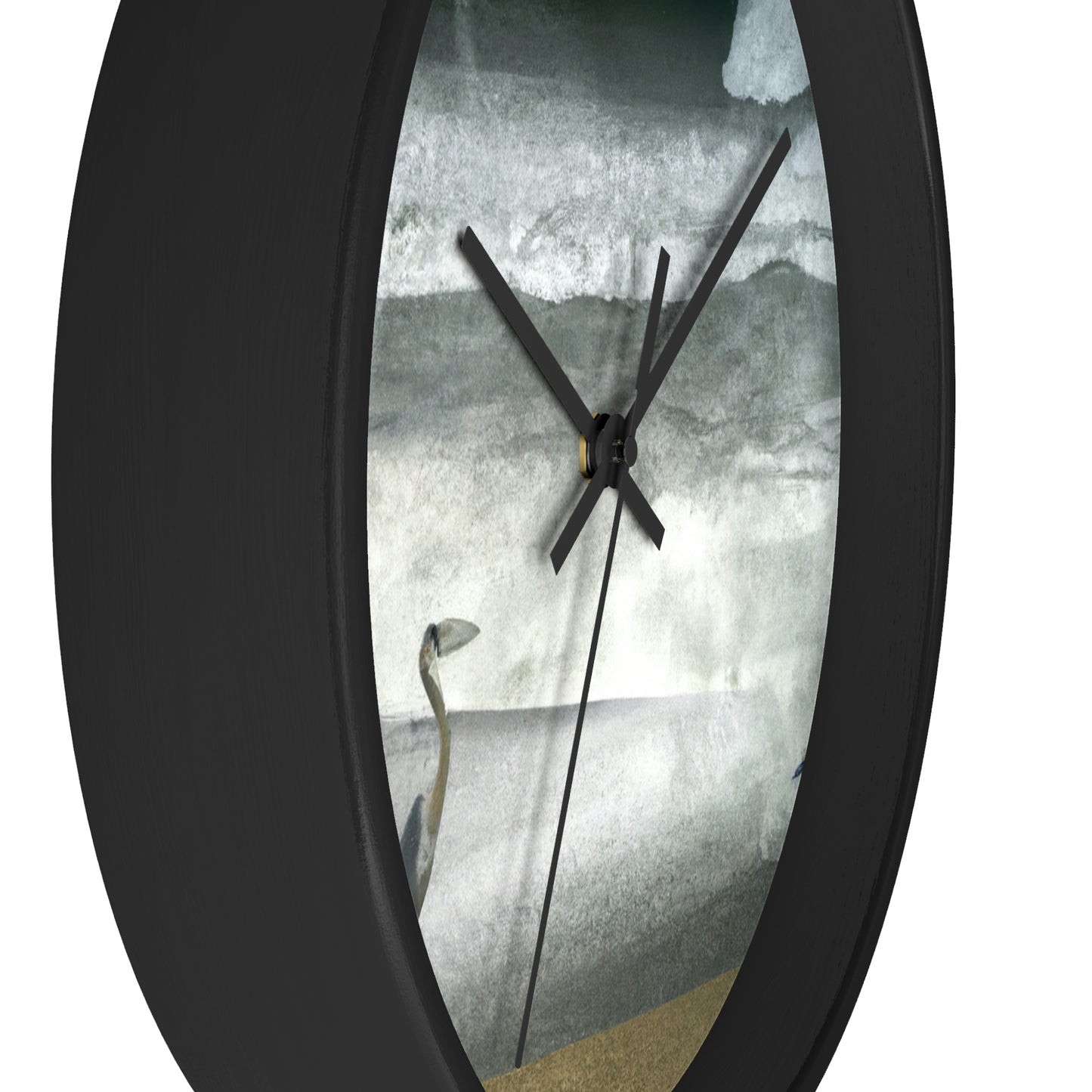 "A Sea of Turmoil: A Heron's Restlessness". - The Alien Wall Clock