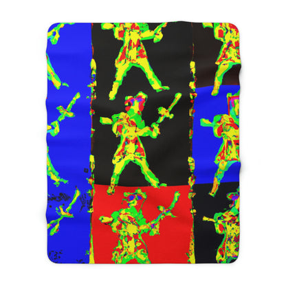 "Dancing with Fire and Steel." - The Alien Sherpa Fleece Blanket