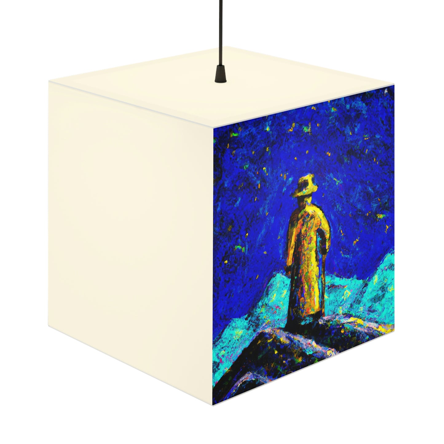 "Lone Mage on the Frozen Summit" - The Alien Light Cube Lamp