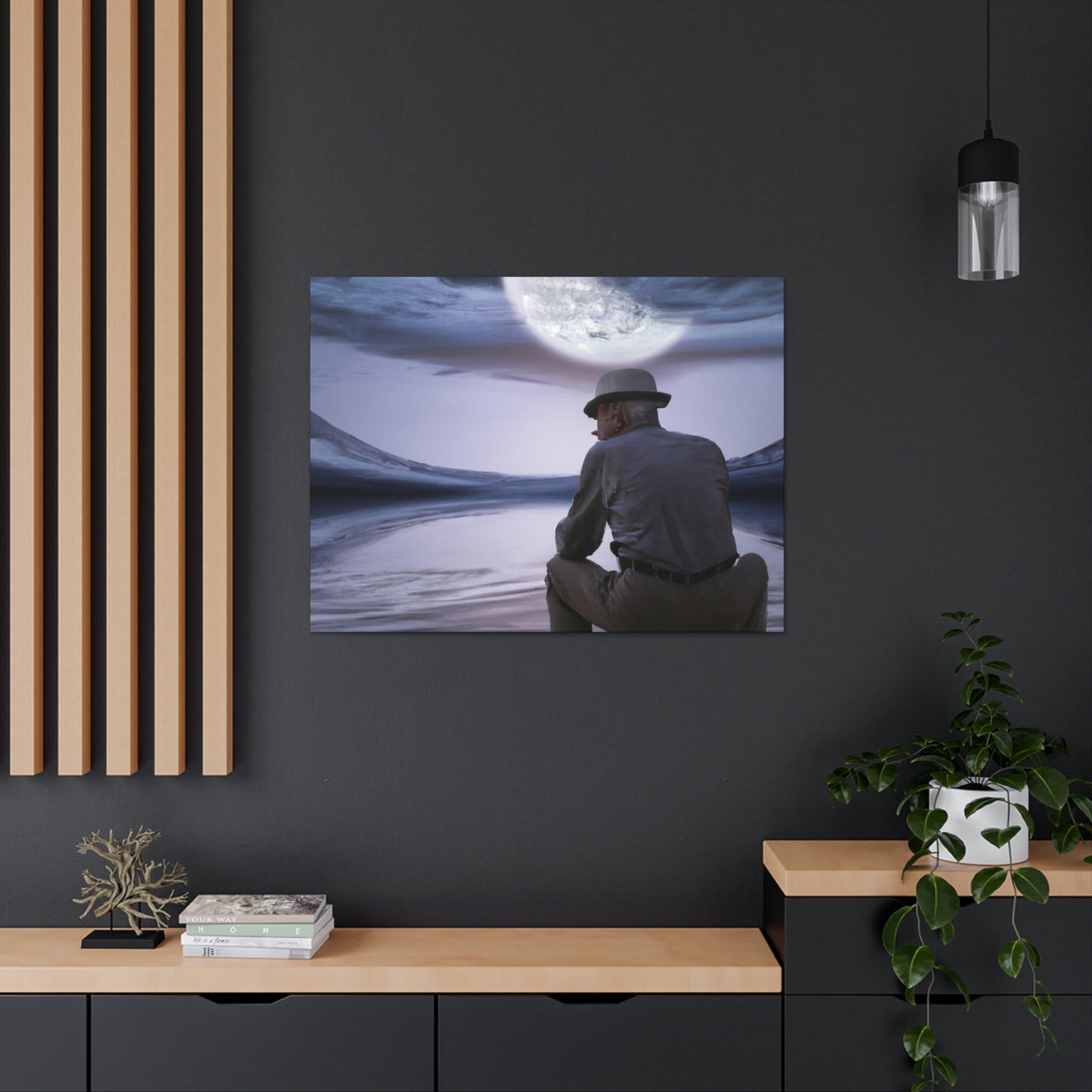 Moonlight Reflections on a Quiet Lake - The Alien Canva