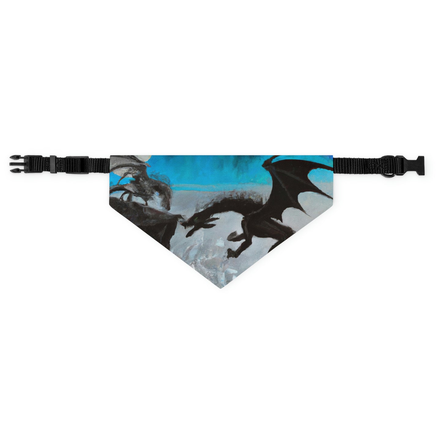 "Clash of Fire and Steel on the Moonlit Cliff" - The Alien Pet Bandana Collar