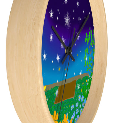 "Un jardín celestial de color" - El reloj de pared alienígena