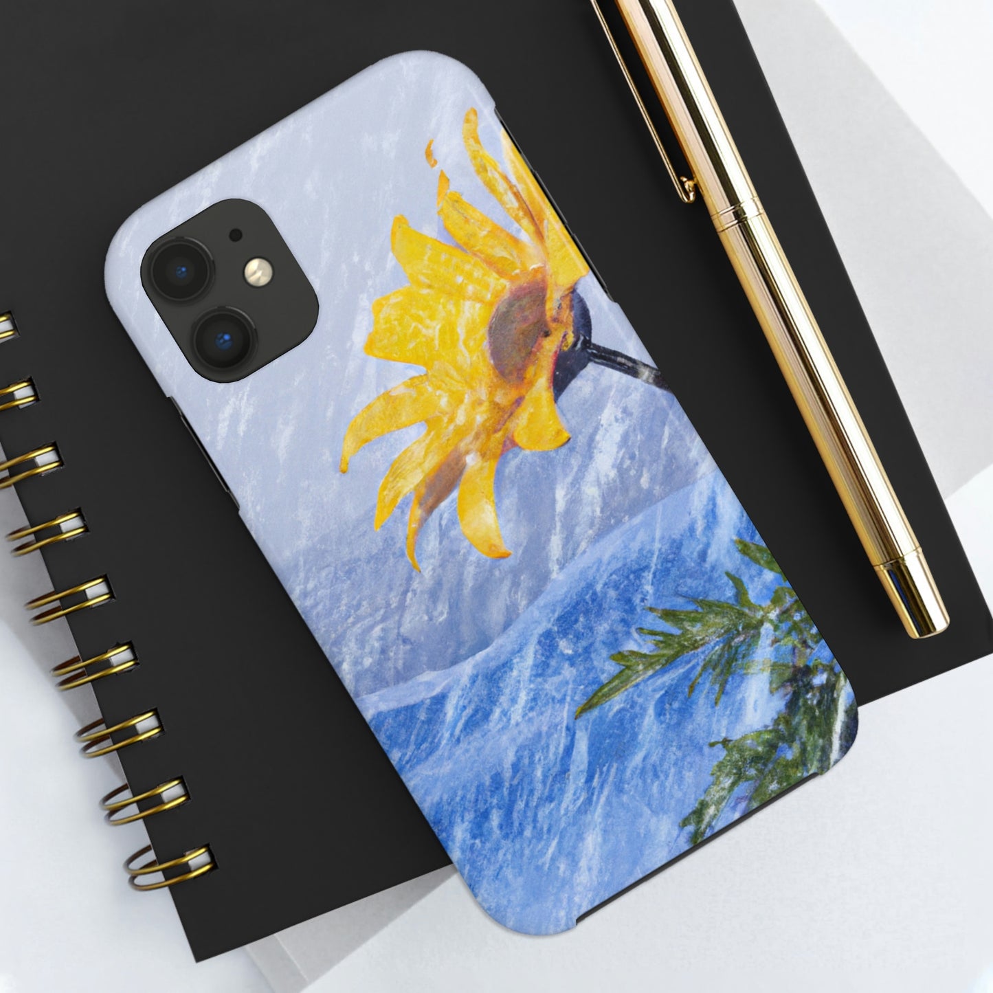 "A Burst of Color in the Glistening White: The Miracle of a Flower Blooms in a Snowstorm" - The Alien Tough Phone Cases