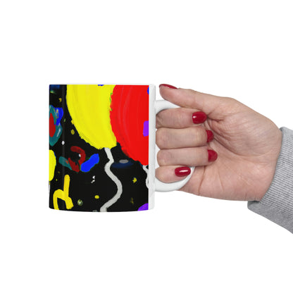 "A Starry Night Rainbow" - Taza de cerámica Alien 11 oz