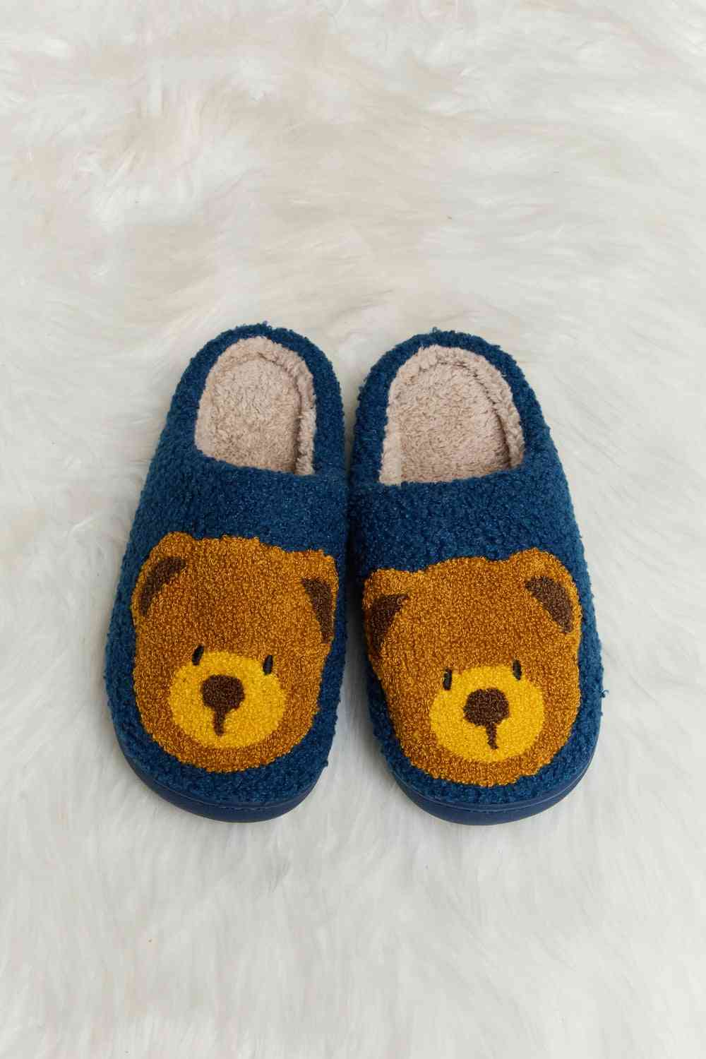 Pantuflas tipo chanclas de felpa con estampado de osito de peluche Melody